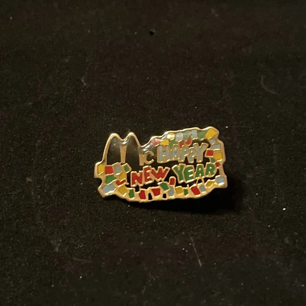 McDonald’s McHappy New Year Confetti ‎ Employee Lapel Hat Pin